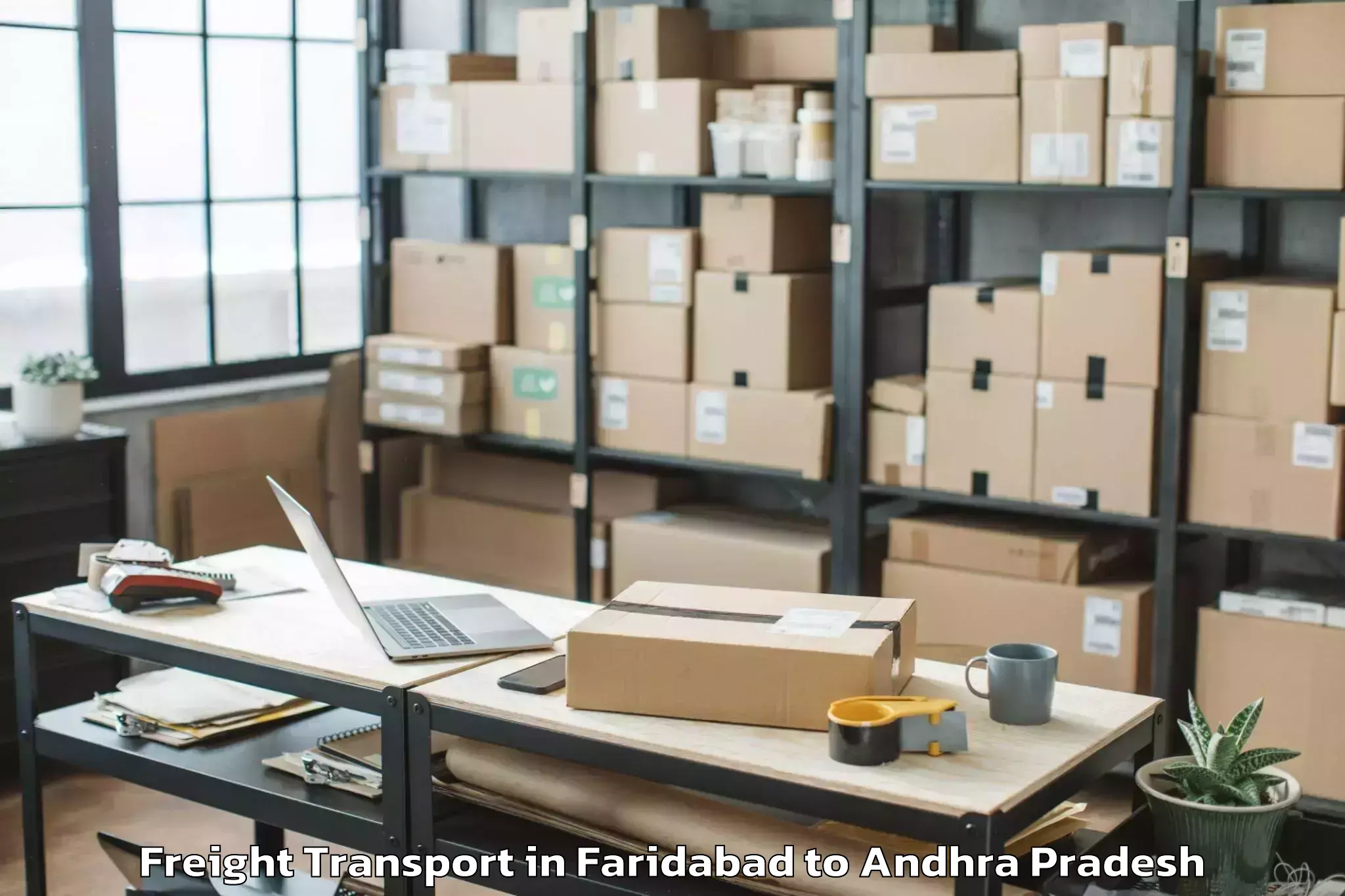 Quality Faridabad to Nidamanur Freight Transport